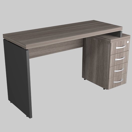 Mesa com gaveteiro pedestal 4 gavetas